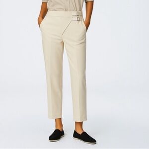 Tibi ivory high rise ankle pants wrap closure with buckle excellent Size 0